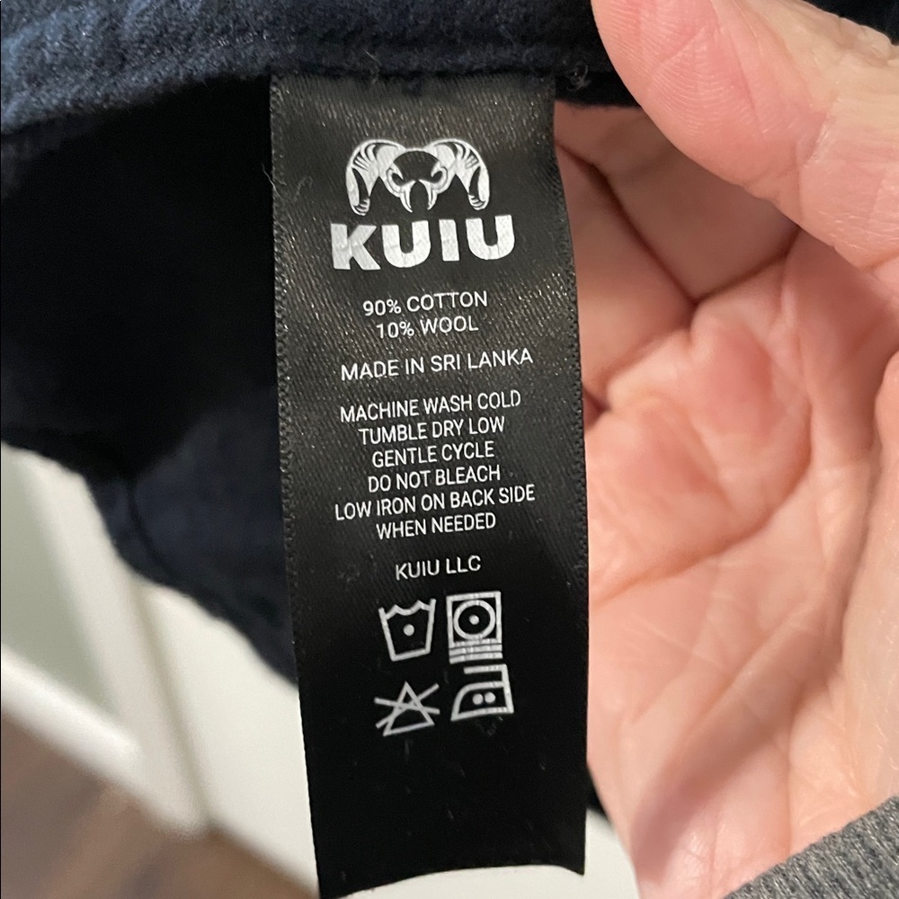KUIU Navy Men’s Like New Wool Cotton Blend Button-Up Long Sleeve Textured Large - Picture 11 of 12